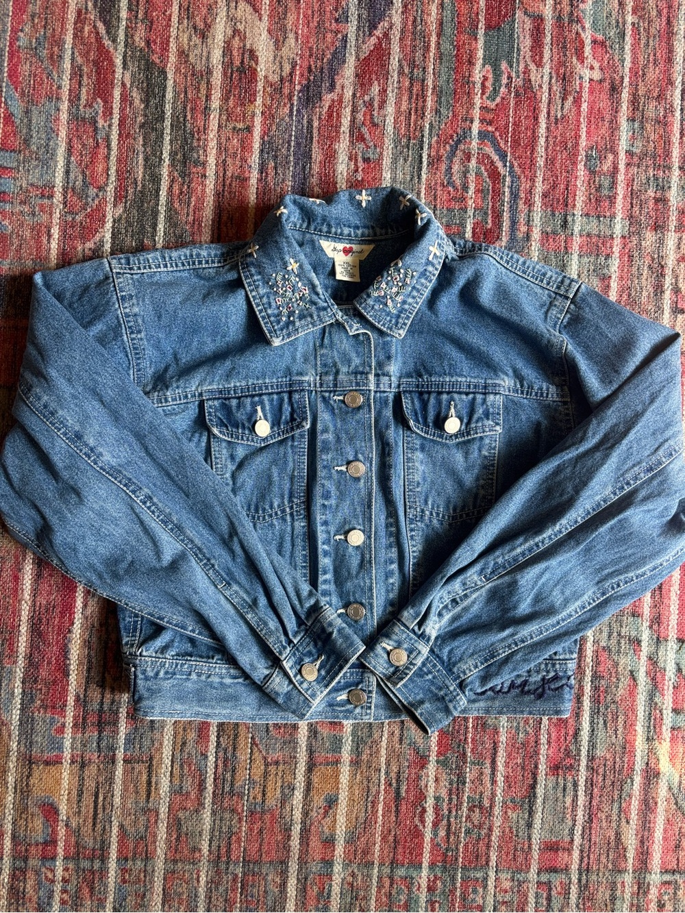 Gap Kids XXL Vintage Embroidered Jean Jacket